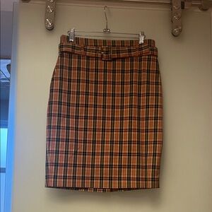 Ann Taylor Factory Multicolor Plaid Pencil Skirt